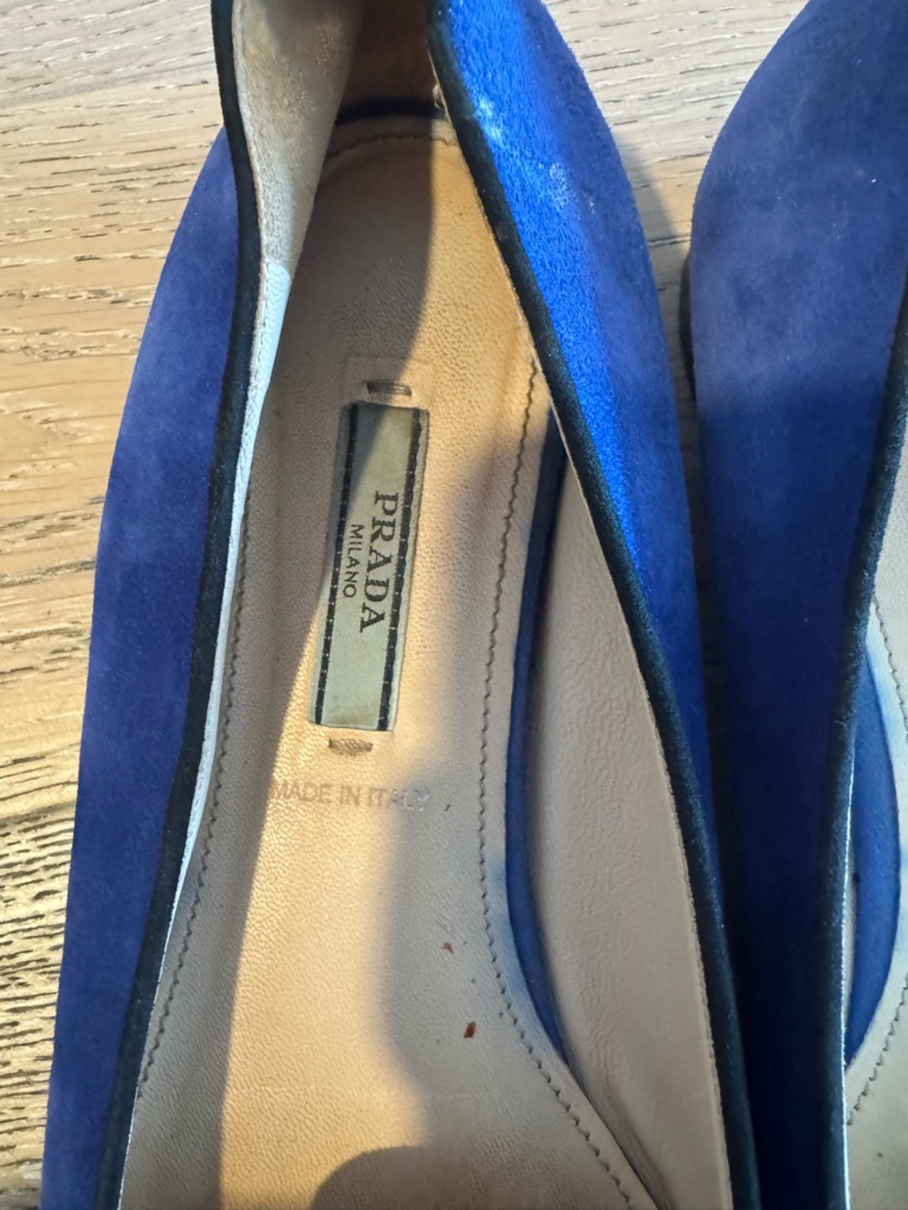 Prada Royal Blue Suede Slip-On Loafers - Picture 2 of 3